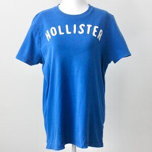 Hollister Vintage Y2K 100% Cotton Blue Logo Short-Sleeve T-Shirt Large